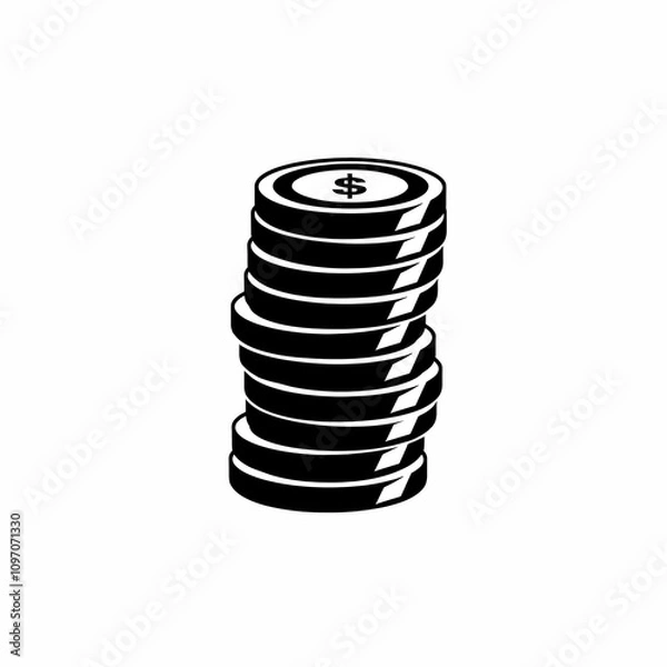 Obraz Coin Icon, Minimal Simple Logo