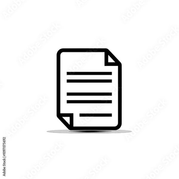 Fototapeta Document Icon, Minimal Simple Logo