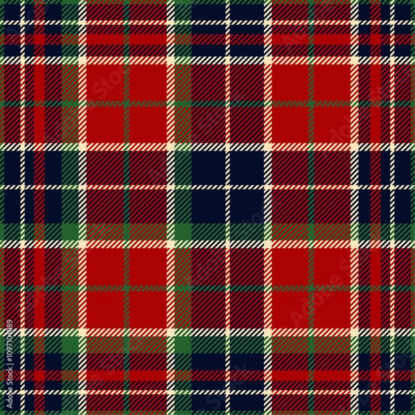 Fototapeta Tartan Plaid Seamless pattern for Christmas. Checked Pattern in Christmas colors. Blanket, Textile, fabric, Scottish tartan plaid. Scotland. UK. Golf.