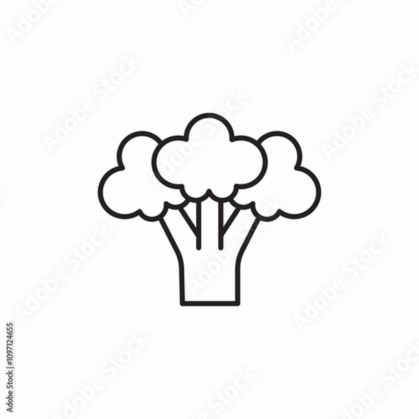 Obraz broccoli vegetable icon sign vector