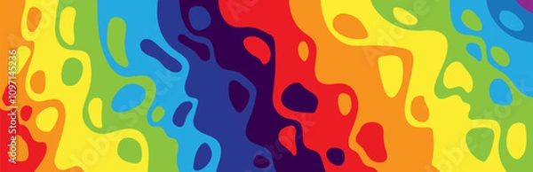 Obraz Bright Colorful Abstract Rainbow Vector Background. Pop Art Style Vector Pattern for Love, Pride and Celebration Theme