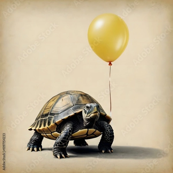 Obraz Party Turtle with Balloons