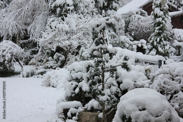 Obraz gruba warstwa śniegu 