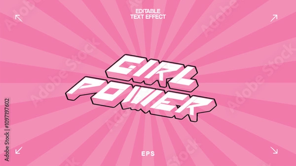 Obraz Power Girl Editable Text Effect