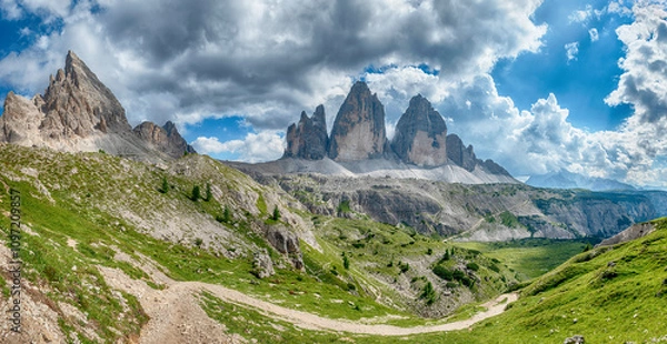 Obraz View of Paternkofel  and the Tre Cime di Lavaredo, Italy