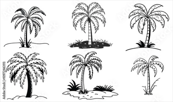 Obraz Set of palm trees