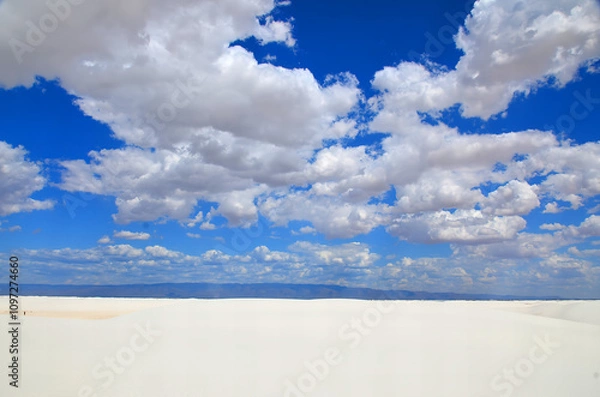 Obraz White Sands National Monument U.S located in the state of New Mexico the field of white sand dunes composed of gypsum crystals. The gypsum dune field is the largest of its kind on Earth.