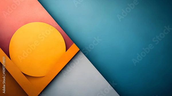 Fototapeta Abstract Minimalist Design with Colorful Glass Shape