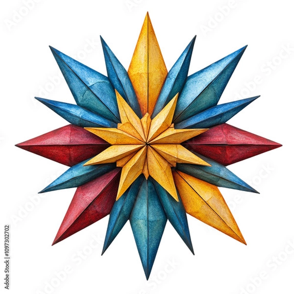 Fototapeta Colorful Star Icon Isolated On White Background 