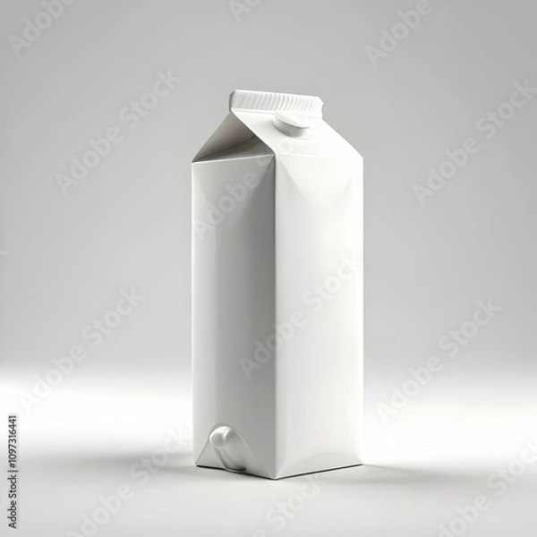 Fototapeta Empty milk carton isolated on transparent background