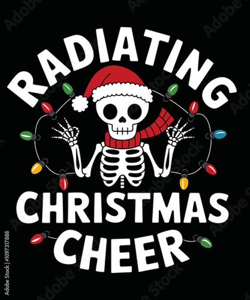 Obraz Radiating christmas cheer,funny Christmas illustration