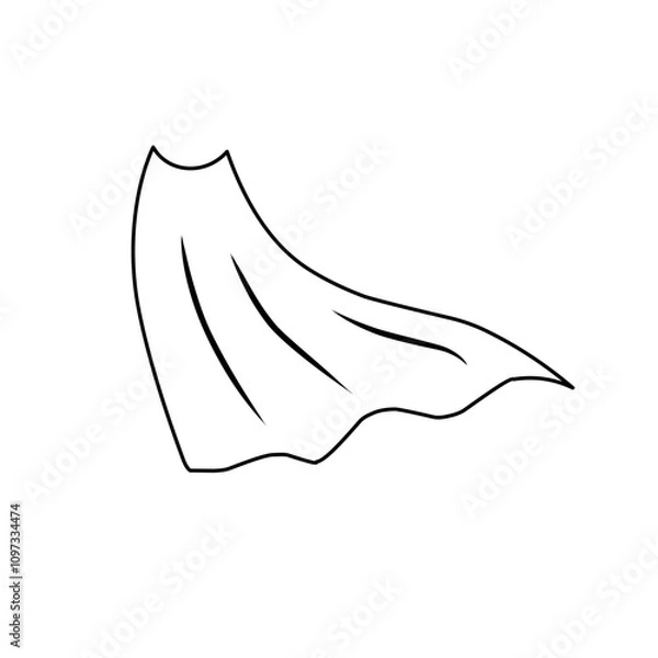 Obraz outline sketch of superhero cape
