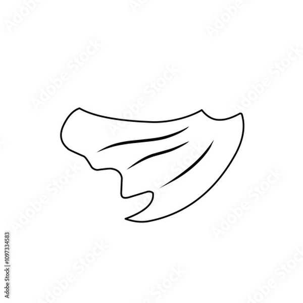 Obraz outline sketch of superhero cape