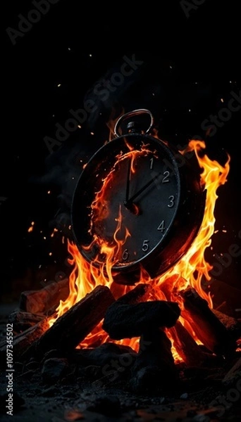 Fototapeta burning clock - time value concept design