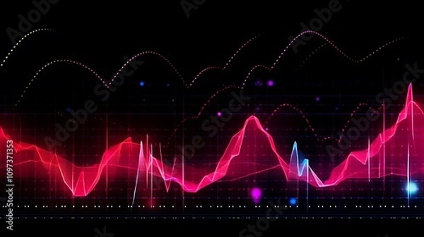 Fototapeta Abstract Red And Blue Data Visualization Graph