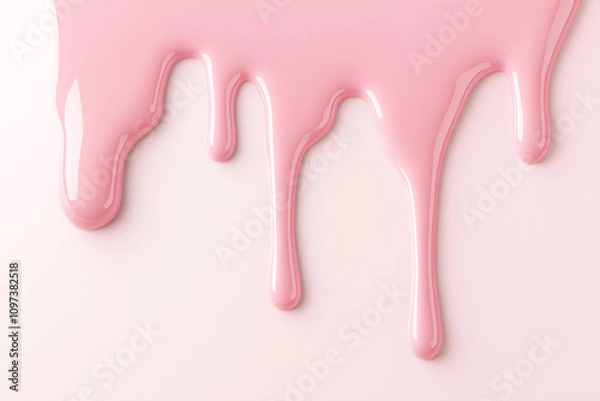 Fototapeta Dripping Pink Liquid on White Background - Cute and Abstract Texture