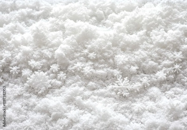 Fototapeta Soft and Fluffy Snowflakes Covering the Ground in a Winter Wonderland, Creating a Serene and Tranquil Atmosphere for Outdoor Activities and Nature Walks