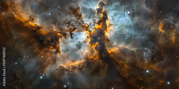 Fototapeta Stunning Nebula Intricate Patterns of Gas and Dust in Deep Space
