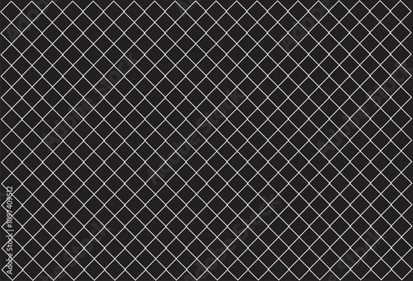Fototapeta Geometric pattern of black diamonds on a white background. Seamless in one direction. Option with a short fade out.