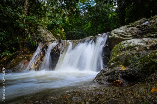 Fototapeta Mae wong waterfall in jungle at Doi Saket chiangmai Northern Thailand,South East Asia