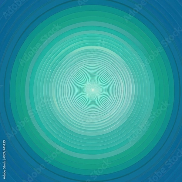 Fototapeta Abstract Teal and Blue Concentric Circles Hypnotic Spiral Pattern Background Texture