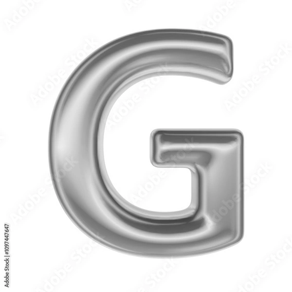 Fototapeta Font G Silver 3D Render
