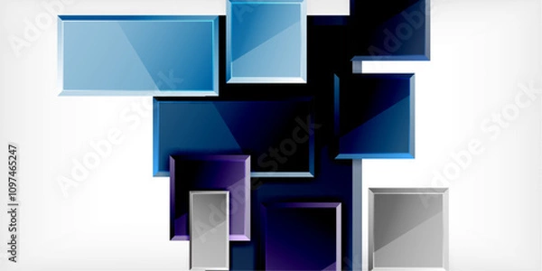 Fototapeta Square shape color abstract geometry. Vector Illustration For Wallpaper, Banner, Background, Card, Book Illustration, landing page