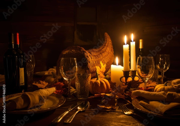 Fototapeta Rustic Thankgiving Dinner