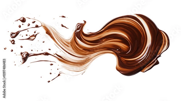 Fototapeta Swirling Sweetness of Melted Chocolate Dessert Art in PNG Format for a Transparent and Clean Display
