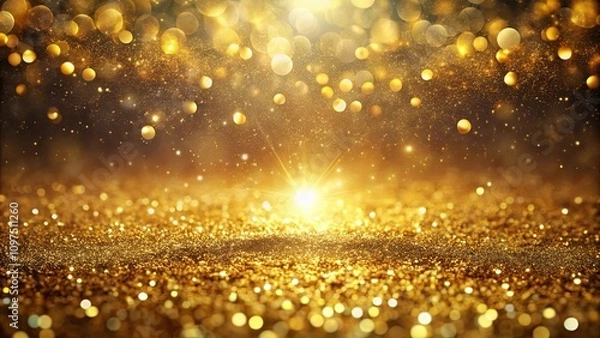 Fototapeta Golden Glitter Background with Sparkling Lights and Shimmering Texture