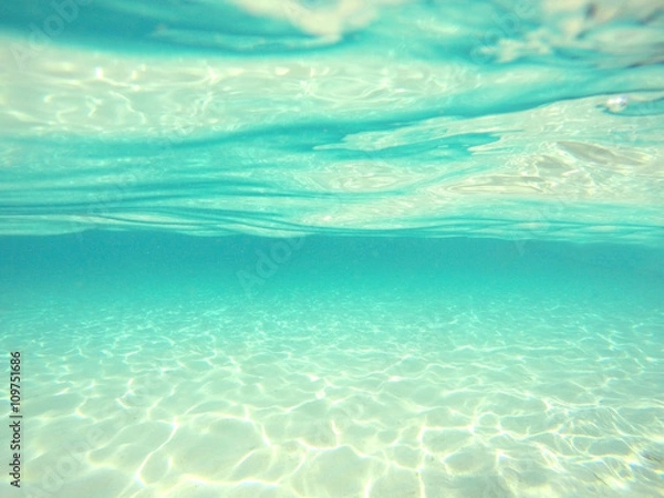 Fototapeta underwater background with sandy sea bottom