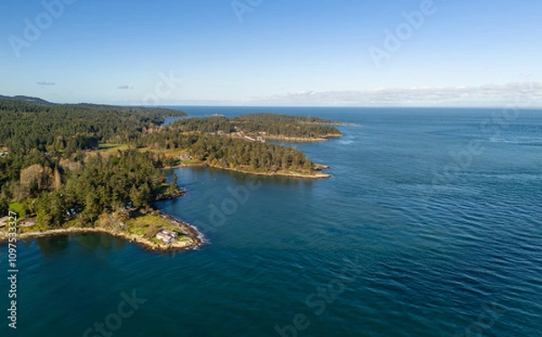 Fototapeta Scenic Aerial View of Gulf Islands in British Columbia