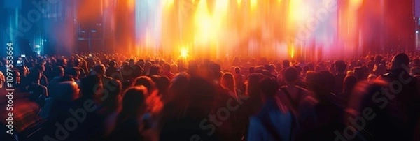 Fototapeta Startup Event with Captivated Audience Watching Innovative Product Demonstration on Stage