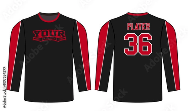 Fototapeta All sports player jersey design with an elegant edgy and wild look. Sports gear template mockup perfect fit for all sports. The designs that go on casual wear, shirts, fashion apparel, and all kind 