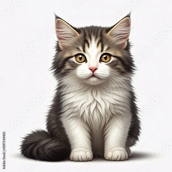 Fototapeta kitten is sitting with a cute look