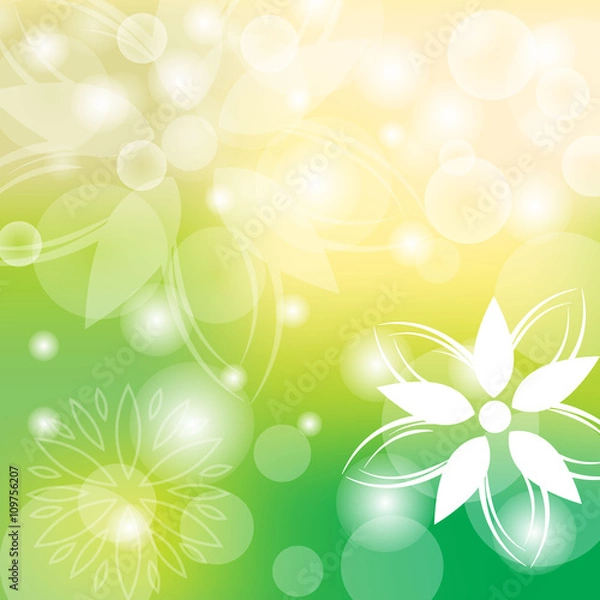 Obraz green bokeh abstract light background. Vector illustration
