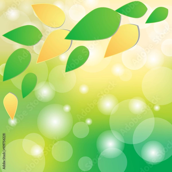 Obraz green bokeh abstract light background. Vector illustration