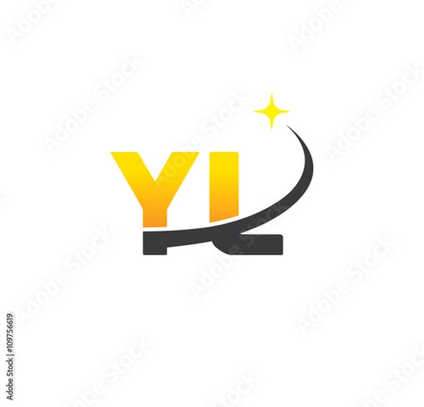 Fototapeta yl initial with swoosh and star