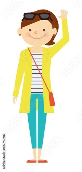 Fototapeta 女　全身　おでかけ