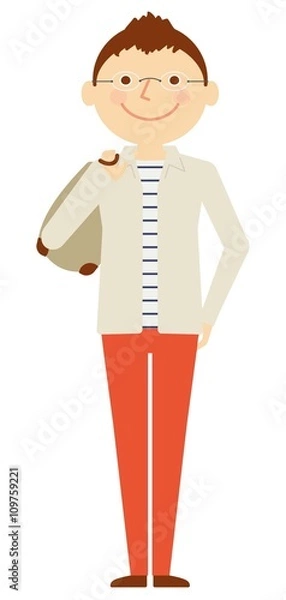 Fototapeta 男　全身　おでかけ