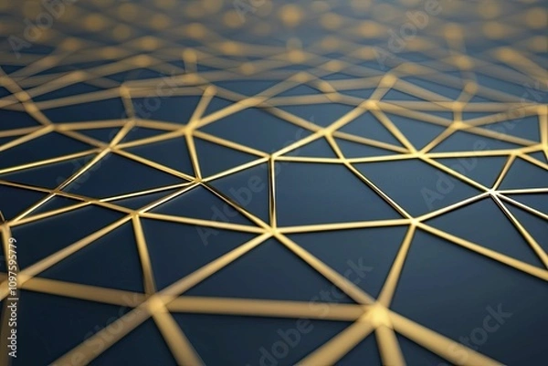 Obraz Deposit application process brochure, refined corporate, navy blue and gold, front view emphasis, featuring an understated geometric pattern for elegance.
