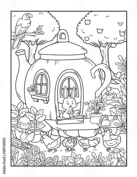 Obraz teapot coloring page