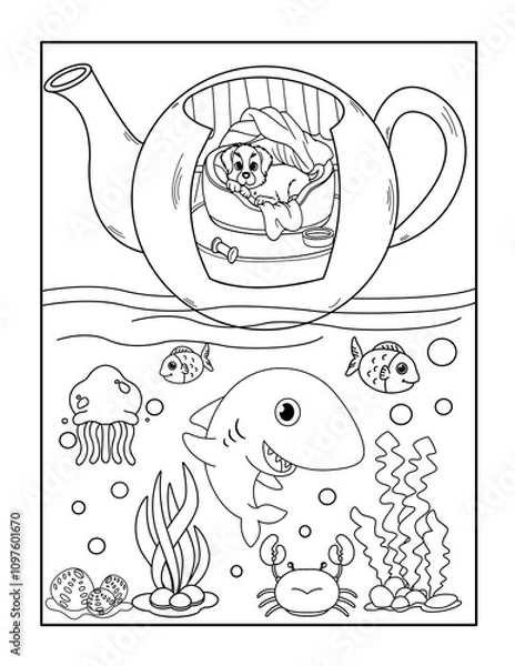 Obraz teapot coloring page