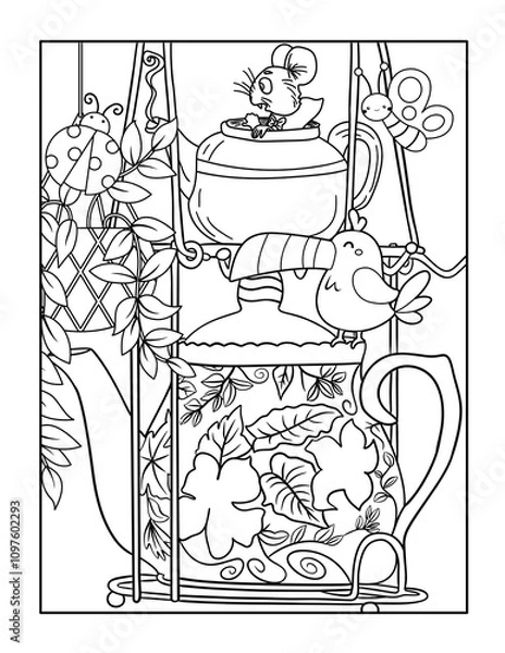 Obraz teapot coloring page