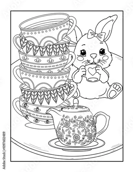 Obraz teapot coloring page