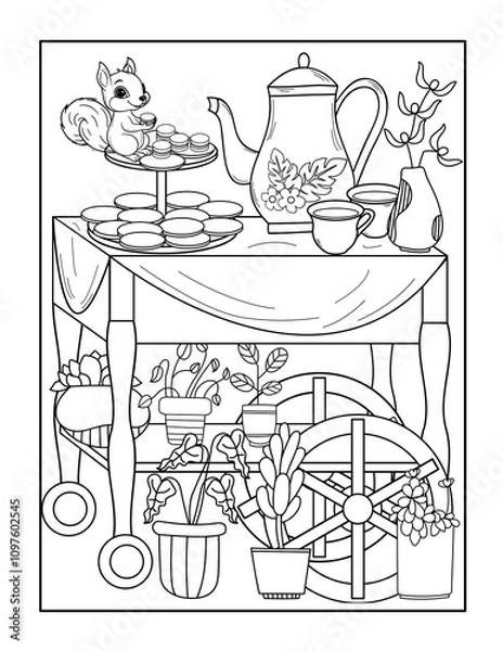 Obraz teapot coloring page