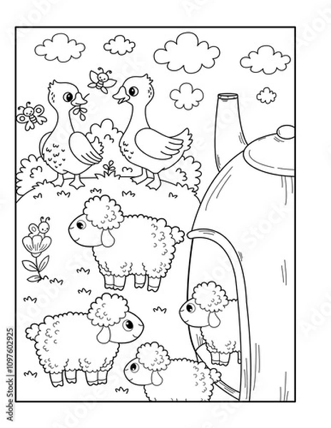 Obraz teapot coloring page