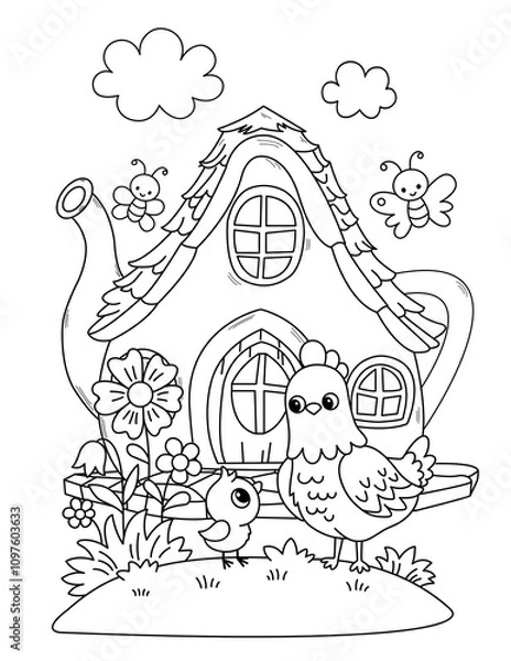 Obraz teapot coloring page