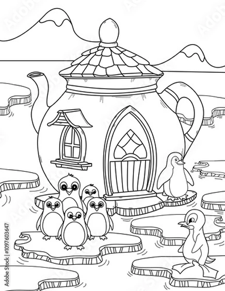 Obraz teapot coloring page