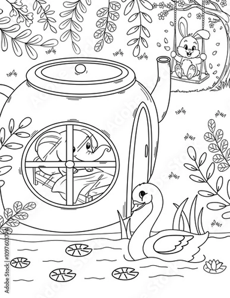 Obraz teapot coloring page